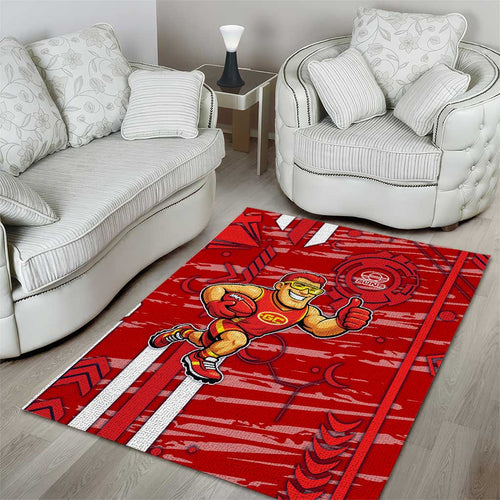 Gold Coast Suns Area Rug Mascot Cartoon Football Illustration Style