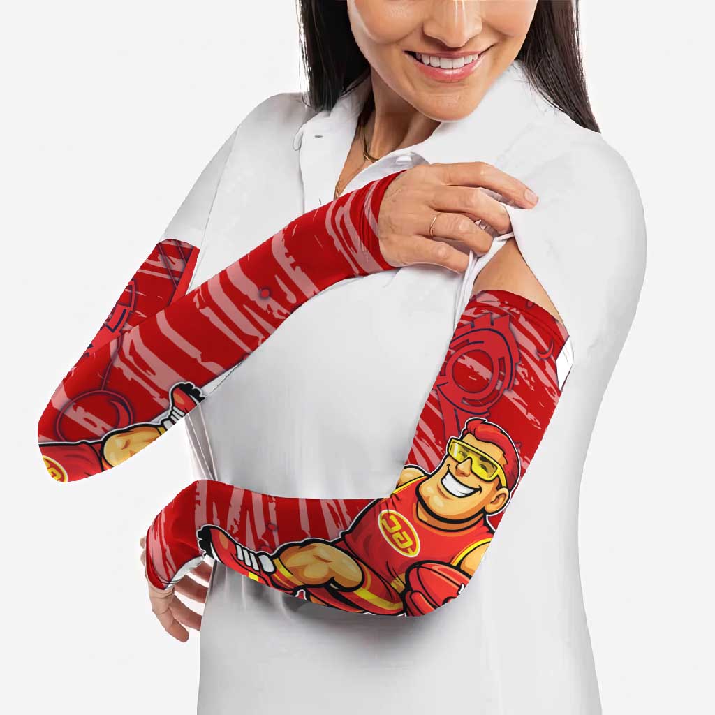 Gold Coast Suns Arm Sleeves Mascot Cartoon Football Illustration Style