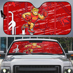 Gold Coast Suns Auto Sun Shade Mascot Cartoon Football Illustration Style