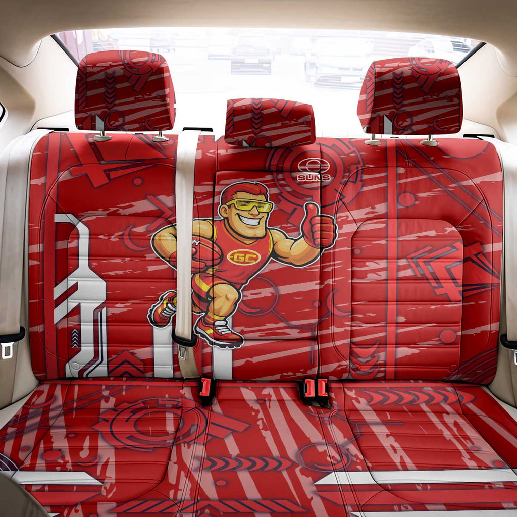 Gold Coast Suns Back Car Seat Cover Mascot Cartoon Football Illustration Style