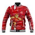 Gold Coast Suns Baseball Jacket Mascot Cartoon Football Illustration Style