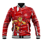 Gold Coast Suns Baseball Jacket Mascot Cartoon Football Illustration Style