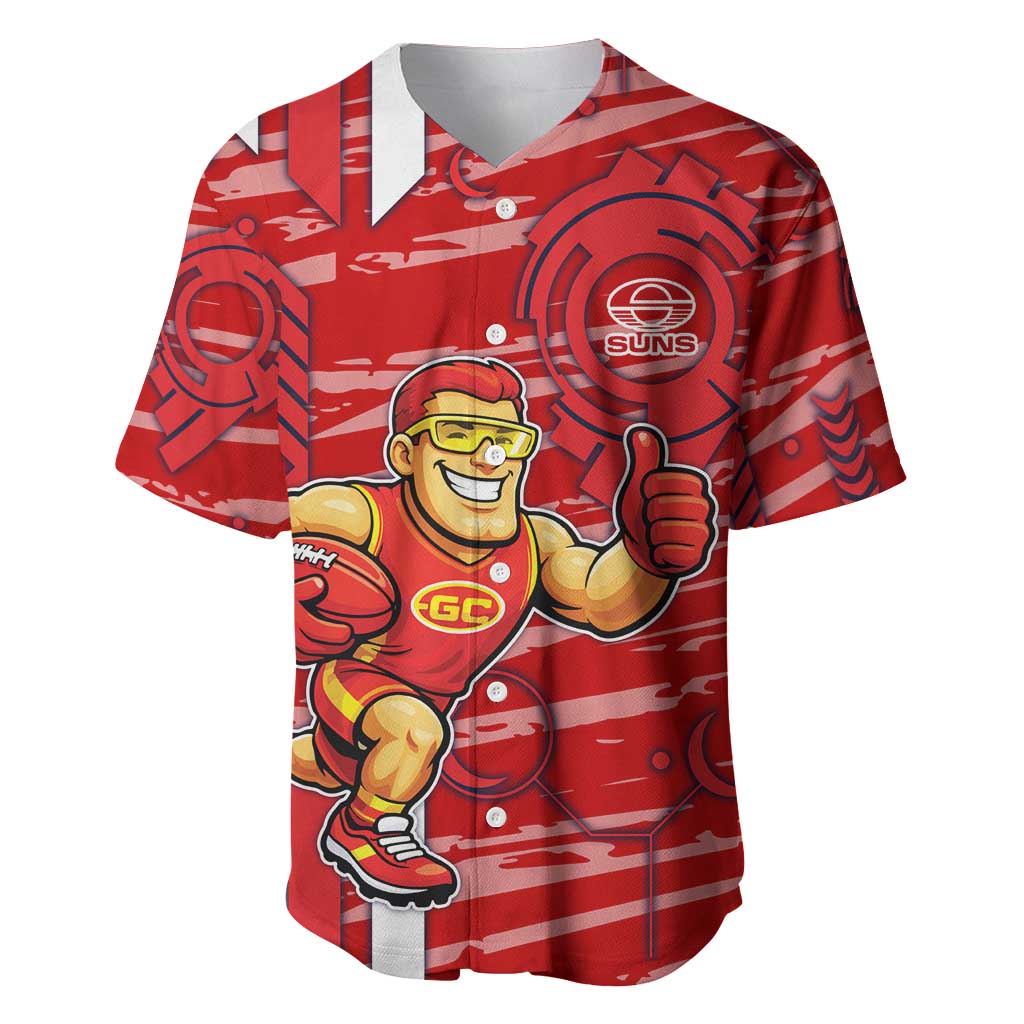 Gold Coast Suns Baseball Jersey Mascot Cartoon Football Illustration Style