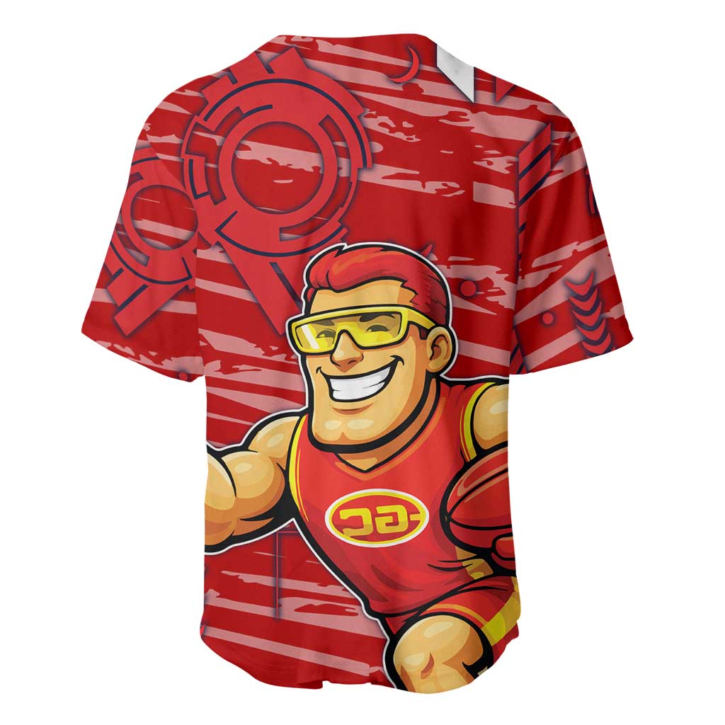 Gold Coast Suns Baseball Jersey Mascot Cartoon Football Illustration Style
