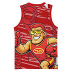 Gold Coast Suns Basketball Jersey Mascot Cartoon Football Illustration Style
