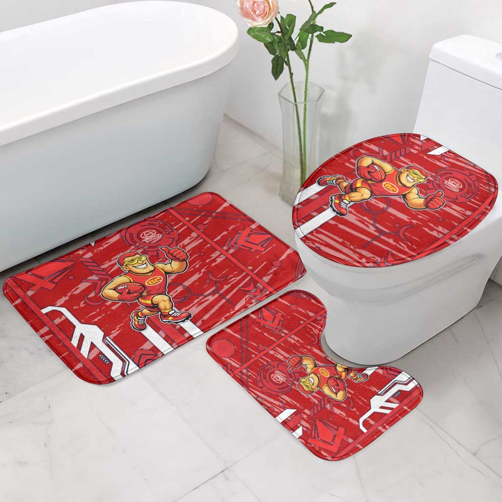 Gold Coast Suns Bathroom Set Mascot Cartoon Football Illustration Style