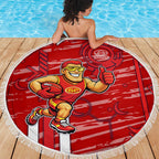 Gold Coast Suns Beach Blanket Mascot Cartoon Football Illustration Style