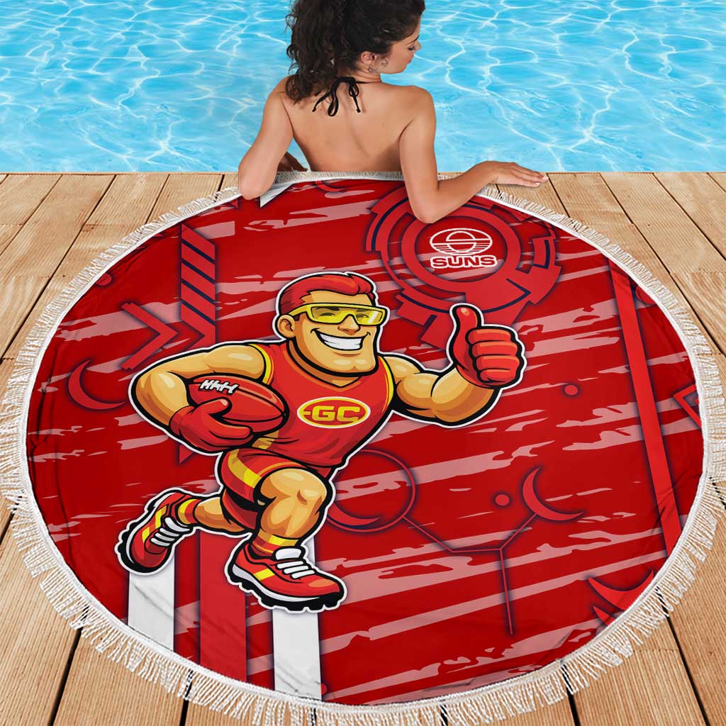 Gold Coast Suns Beach Blanket Mascot Cartoon Football Illustration Style