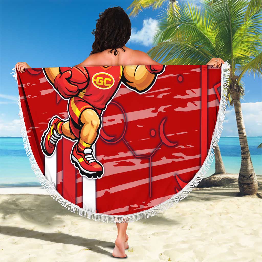 Gold Coast Suns Beach Blanket Mascot Cartoon Football Illustration Style