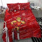 Gold Coast Suns Bedding Set Mascot Cartoon Football Illustration Style