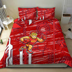 Gold Coast Suns Bedding Set Mascot Cartoon Football Illustration Style