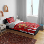 Gold Coast Suns Bedding Set Mascot Cartoon Football Illustration Style