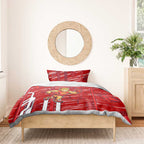 Gold Coast Suns Bedding Set Mascot Cartoon Football Illustration Style