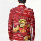 Gold Coast Suns Blazer Mascot Cartoon Football Illustration Style