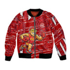 Gold Coast Suns Bomber Jacket Mascot Cartoon Football Illustration Style