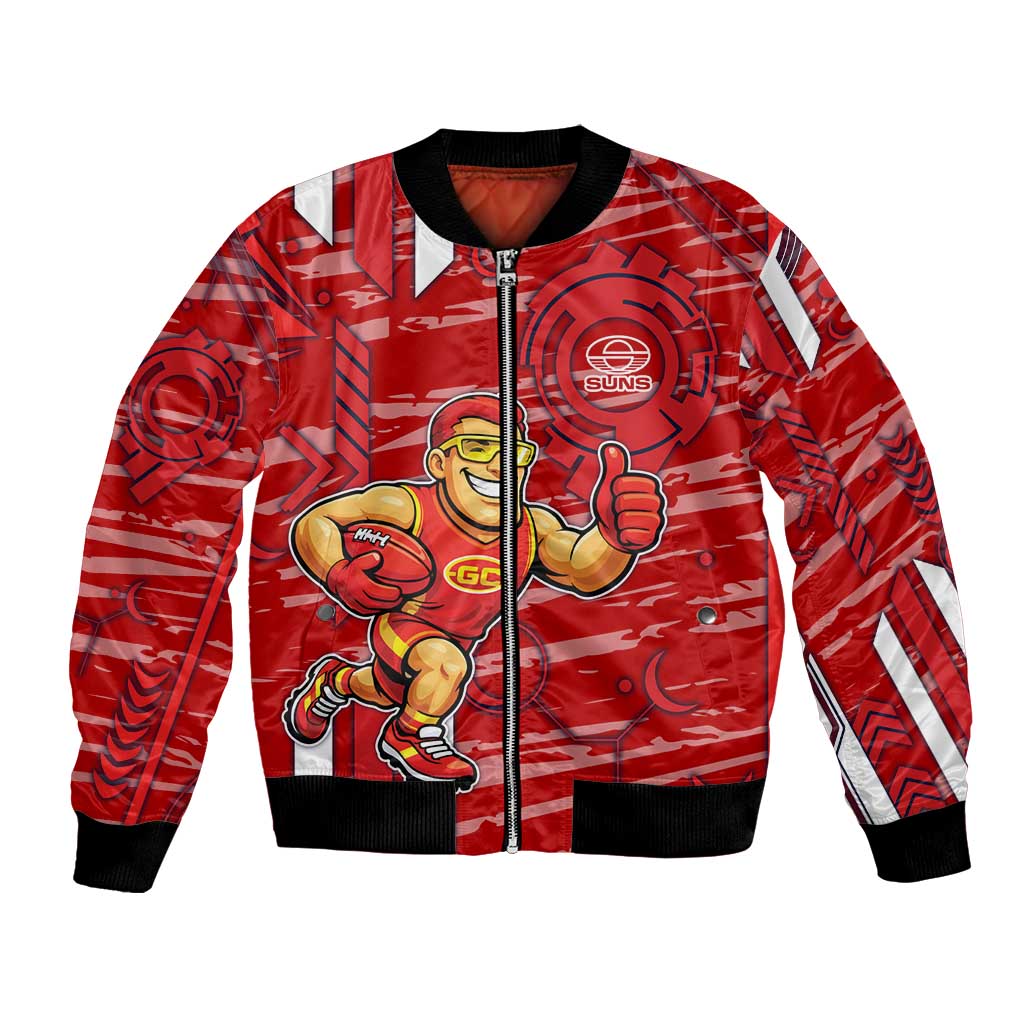 Gold Coast Suns Bomber Jacket Mascot Cartoon Football Illustration Style