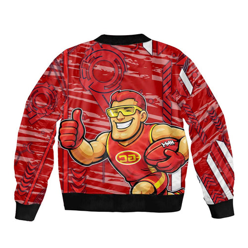 Gold Coast Suns Bomber Jacket Mascot Cartoon Football Illustration Style