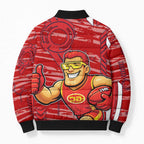 Gold Coast Suns Bomber Puffer Jacket Mascot Cartoon Football Illustration Style