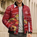 Gold Coast Suns Bomber Puffer Jacket Mascot Cartoon Football Illustration Style