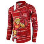 Gold Coast Suns Button Sweatshirt Mascot Cartoon Football Illustration Style