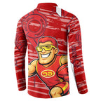 Gold Coast Suns Button Sweatshirt Mascot Cartoon Football Illustration Style