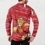 Gold Coast Suns Button Sweatshirt Mascot Cartoon Football Illustration Style