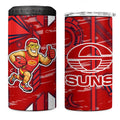 Gold Coast Suns 4 in 1 Can Cooler Tumbler Mascot Cartoon Football Illustration Style