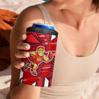 Gold Coast Suns 4 in 1 Can Cooler Tumbler Mascot Cartoon Football Illustration Style