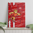 Gold Coast Suns Canvas Wall Art Mascot Cartoon Football Illustration Style