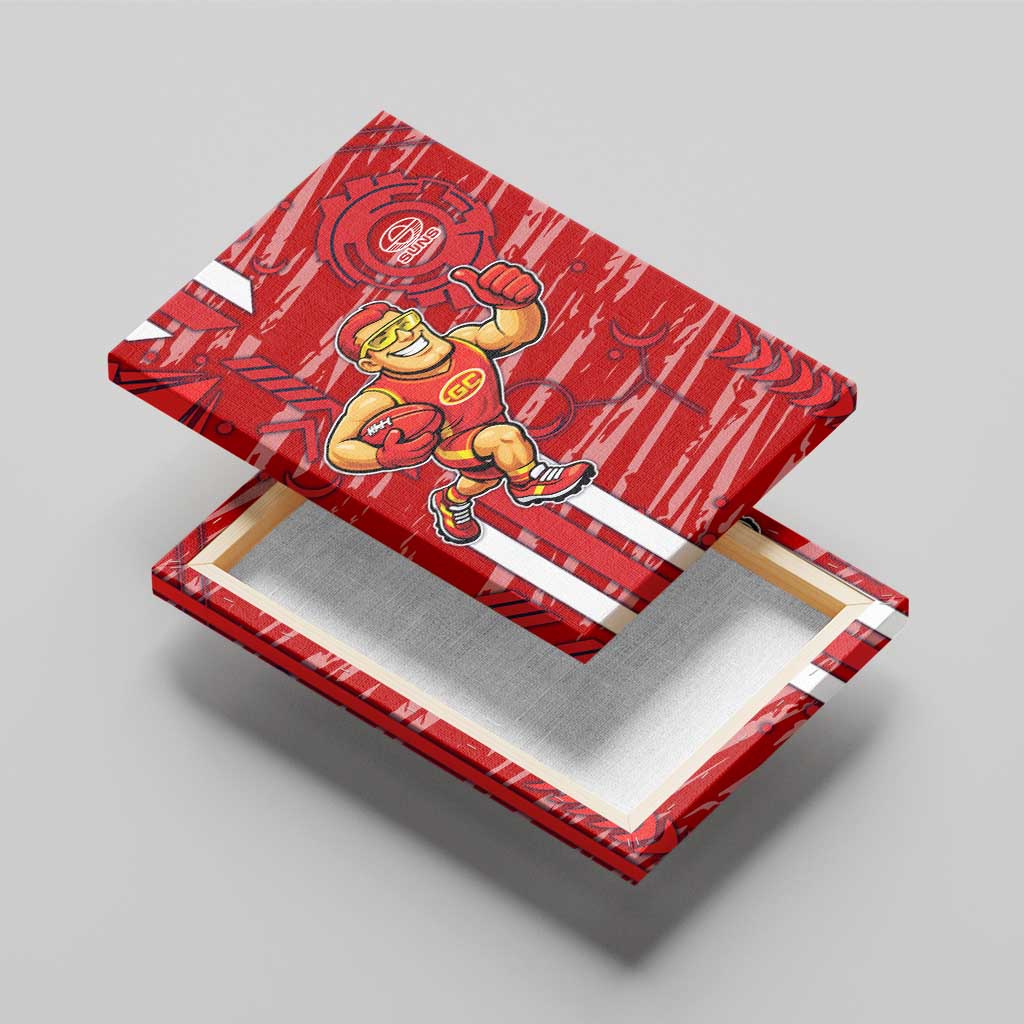 Gold Coast Suns Canvas Wall Art Mascot Cartoon Football Illustration Style