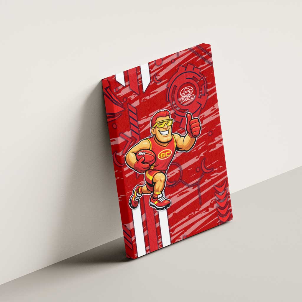 Gold Coast Suns Canvas Wall Art Mascot Cartoon Football Illustration Style