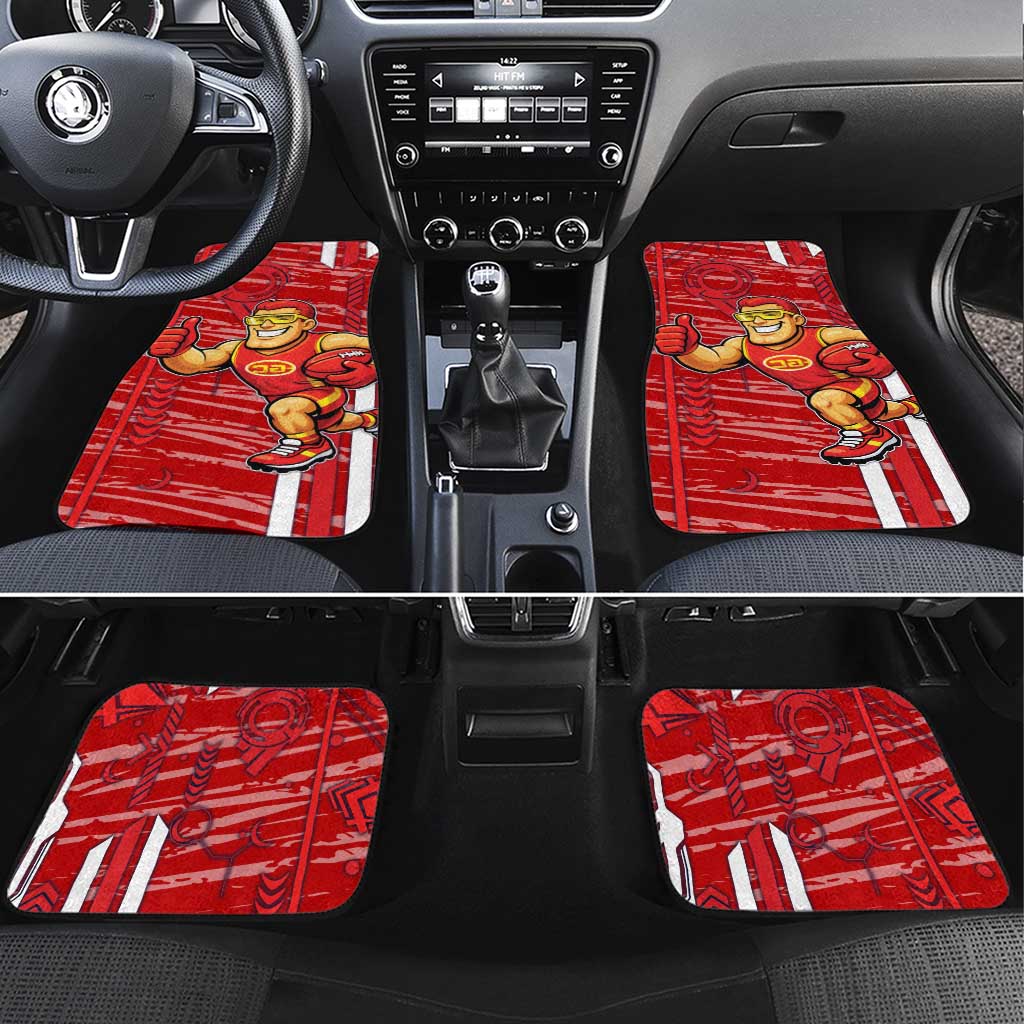 Gold Coast Suns Car Mats Mascot Cartoon Football Illustration Style