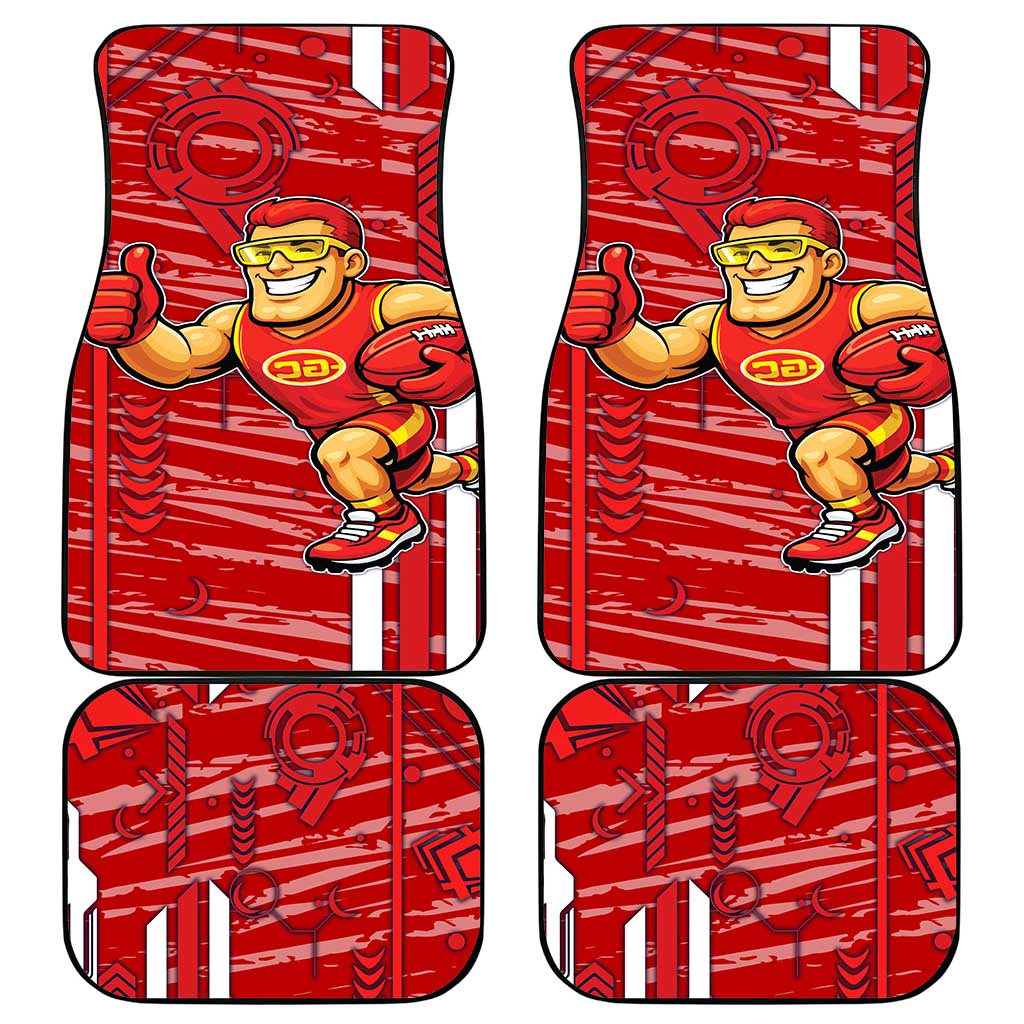 Gold Coast Suns Car Mats Mascot Cartoon Football Illustration Style