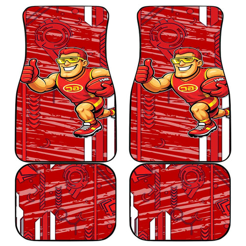 Gold Coast Suns Car Mats Mascot Cartoon Football Illustration Style