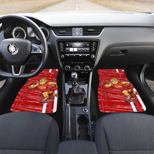 Gold Coast Suns Car Mats Mascot Cartoon Football Illustration Style