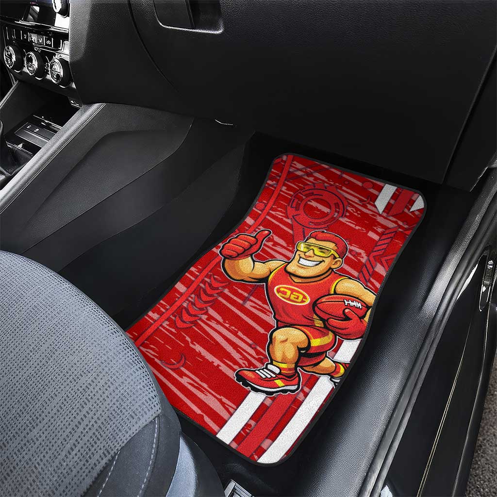 Gold Coast Suns Car Mats Mascot Cartoon Football Illustration Style