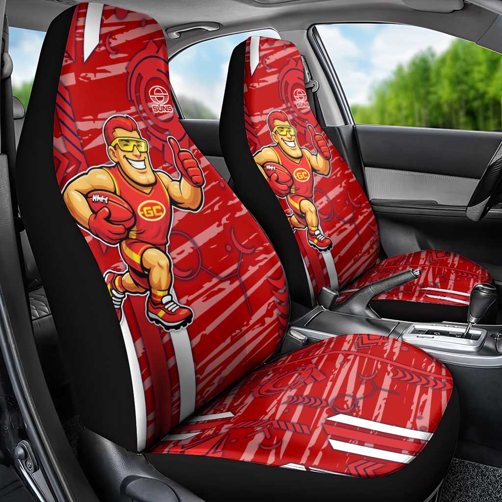 Gold Coast Suns Car Seat Cover Mascot Cartoon Football Illustration Style