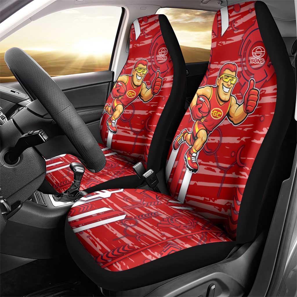 Gold Coast Suns Car Seat Cover Mascot Cartoon Football Illustration Style