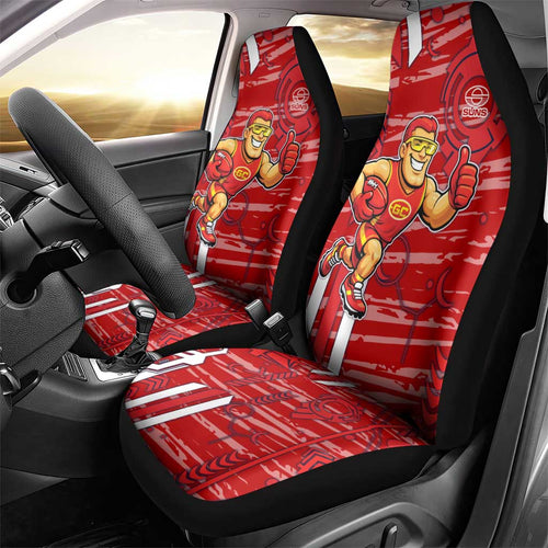 Gold Coast Suns Car Seat Cover Mascot Cartoon Football Illustration Style
