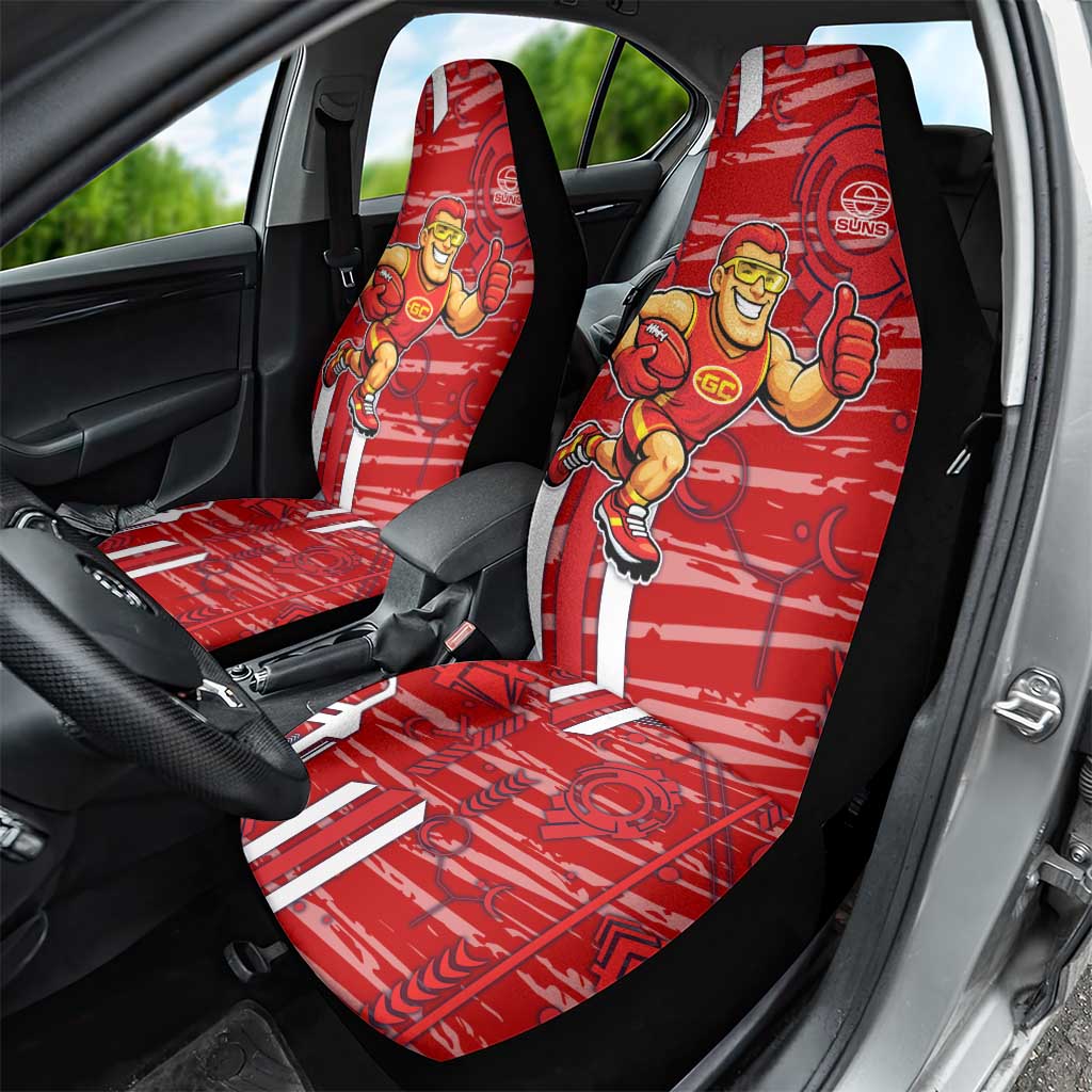 Gold Coast Suns Car Seat Cover Mascot Cartoon Football Illustration Style