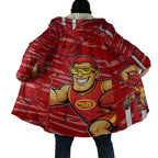 Gold Coast Suns Cloak Mascot Cartoon Football Illustration Style