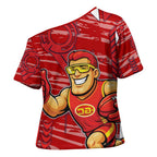 Gold Coast Suns Cross Shoulder Shirt Mascot Cartoon Football Illustration Style