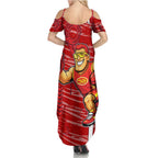 Gold Coast Suns Family Matching Summer Maxi Dress and Hawaiian Shirt Mascot Cartoon Football Illustration Style