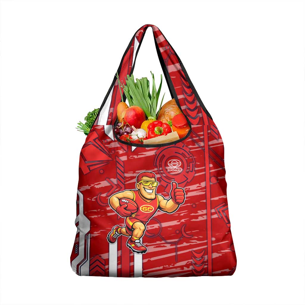 Gold Coast Suns Grocery Bag Mascot Cartoon Football Illustration Style