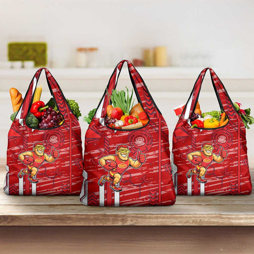 Gold Coast Suns Grocery Bag Mascot Cartoon Football Illustration Style