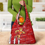 Gold Coast Suns Grocery Bag Mascot Cartoon Football Illustration Style