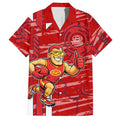 Gold Coast Suns Hawaiian Shirt Mascot Cartoon Football Illustration Style