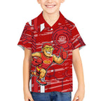 Gold Coast Suns Hawaiian Shirt Mascot Cartoon Football Illustration Style