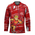 Gold Coast Suns Hockey Jersey Mascot Cartoon Football Illustration Style