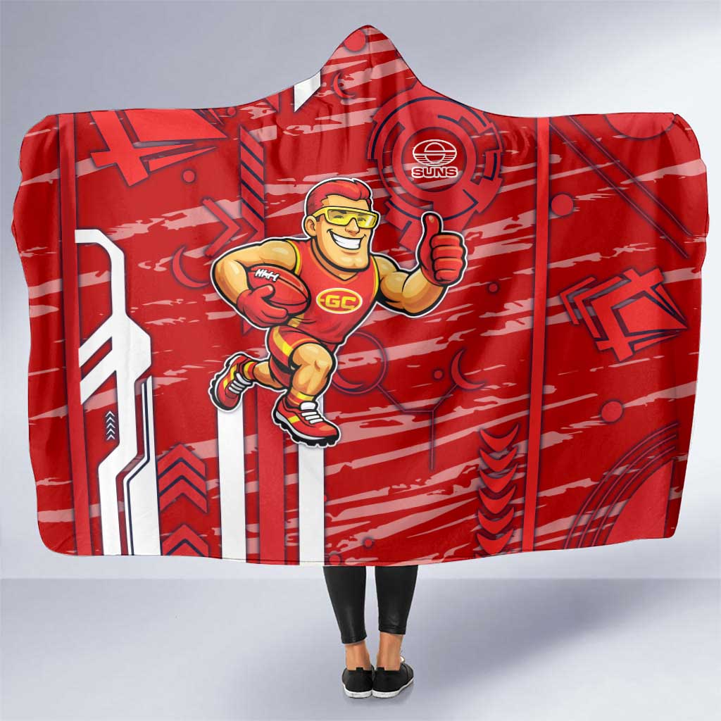 Gold Coast Suns Hooded Blanket Mascot Cartoon Football Illustration Style